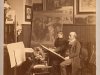 Wilhelm Steinhausen mit zwei Töchtern im Atelier, Januar 1898