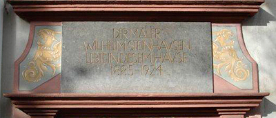 Wolfsgangstraße 152, Gedenktafel: "DER MALER WILHELM STEINHAUSEN LEBTE IN DIESEM HAUSE 1885–1924"