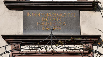 Gedenktafel am Haus von Hans Thoma in der Wolfsgangstraße 150